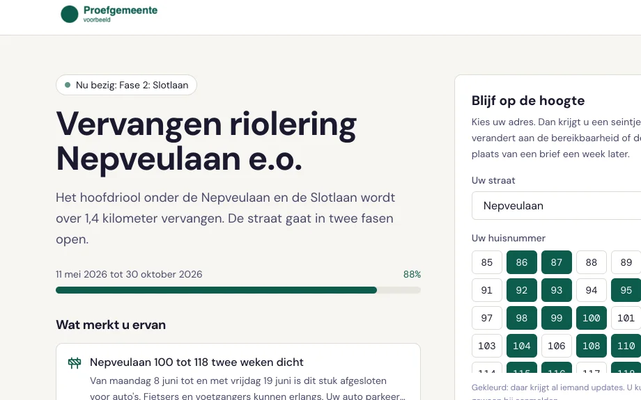 Adrespost: scherm